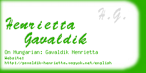 henrietta gavaldik business card